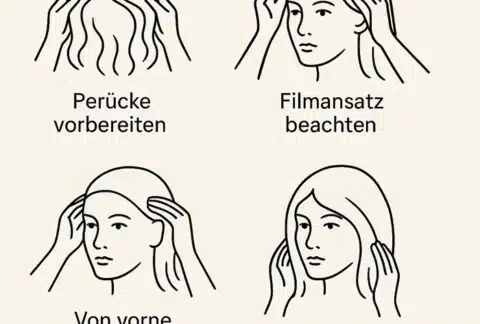 Die Perücke richtig aufsetzen