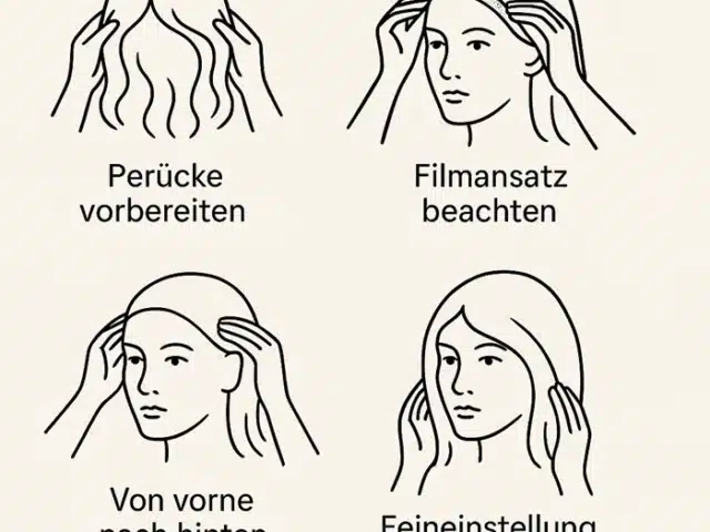 Die Perücke richtig aufsetzen