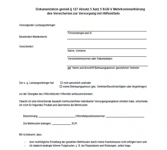 Was ist eine Mehrkostenerklärung