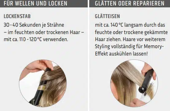 High-Heat Synthetikhaar Frisuren mit Lockenstab