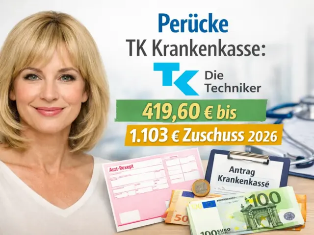 Perücke TK Krankenkasse 419,60 € bis 1.103 € Zuschuss 2026